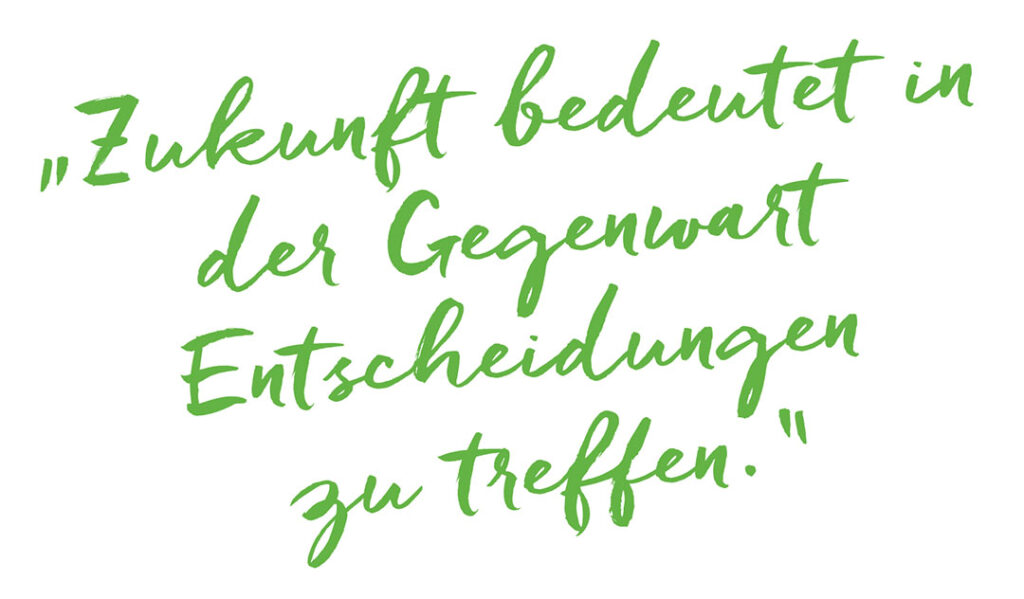 Zukunft bedeutet in der Gegenwart Entscheidungen zu treffen - Green Event Cocktail Catering